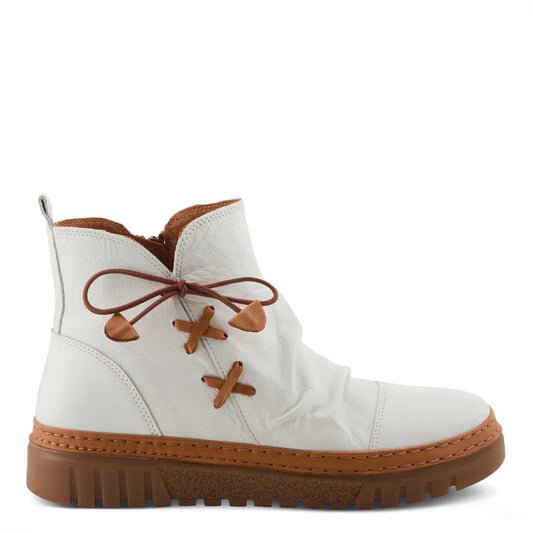 Spring Step Women's VanDis Low Leather Zip Boot in White