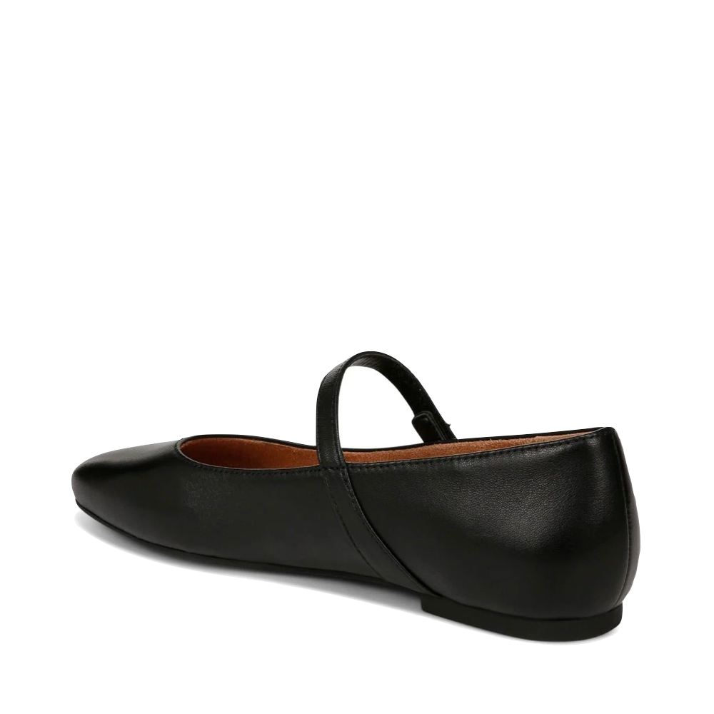 Heel view of Vionic Alameda Leather Mary Jane Flat for women.