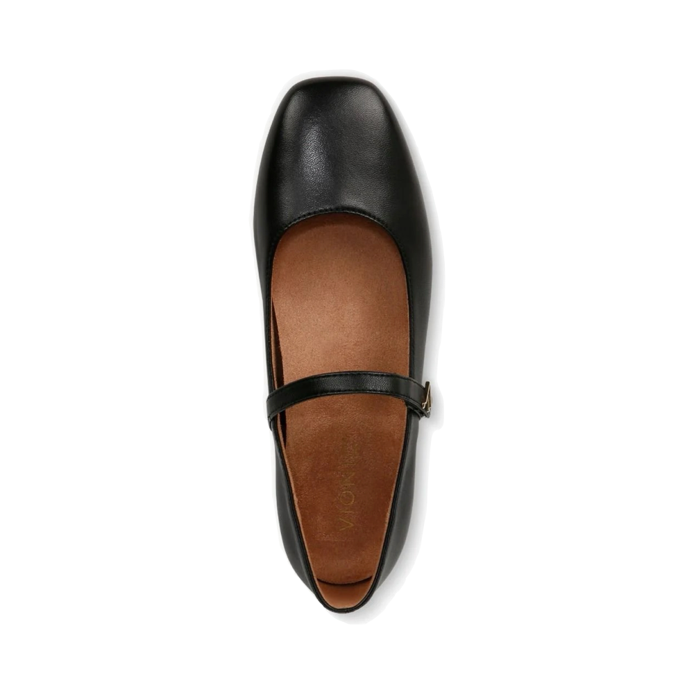 Top-down view of Vionic Alameda Leather Mary Jane Flat for women.