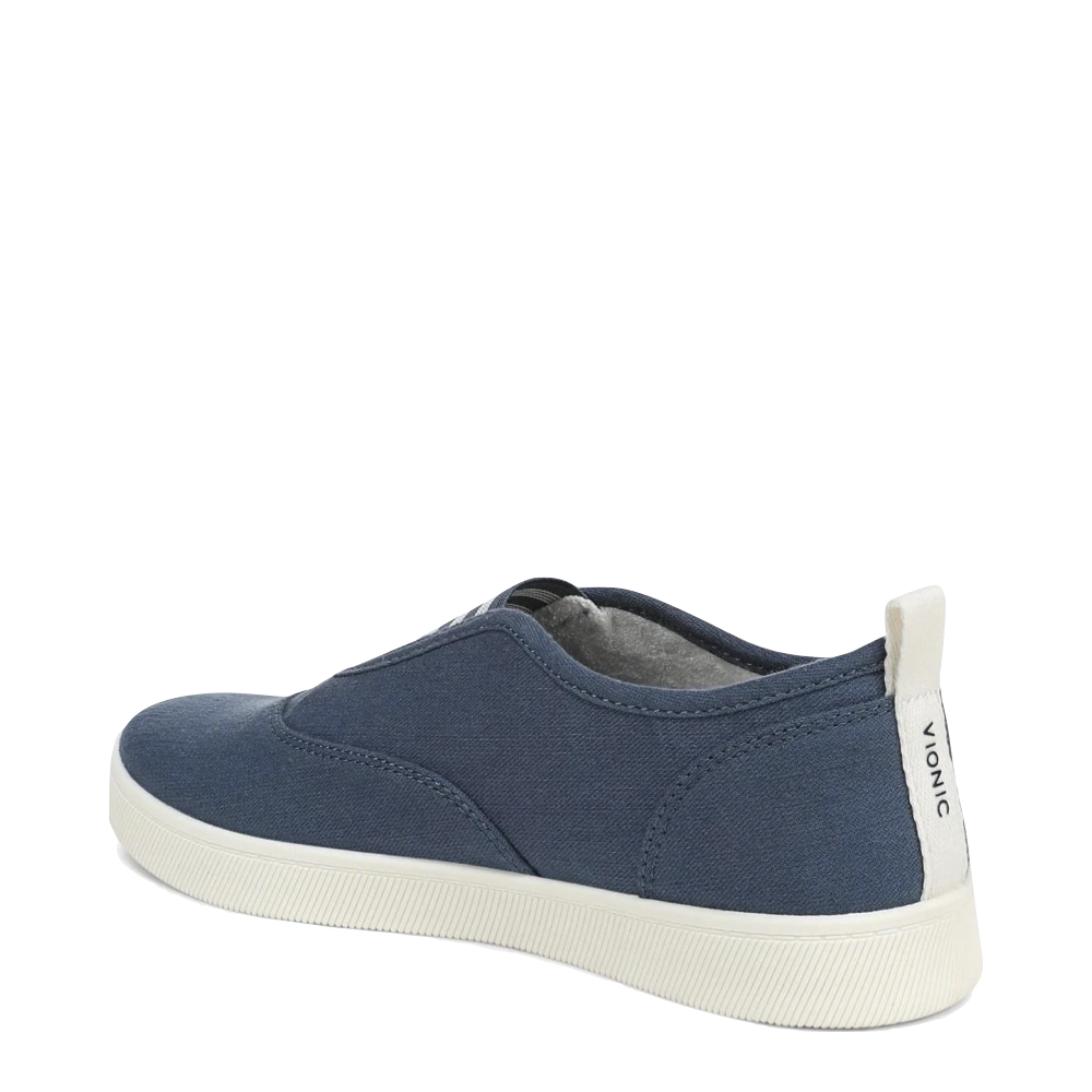 Heel view of Vionic Beach Cobalt Slip On Sneaker for women.