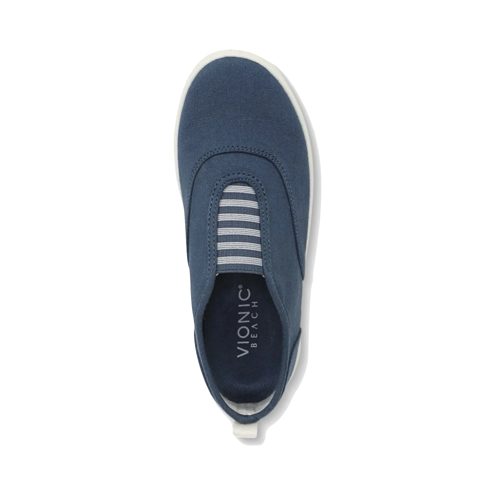 Top-down view of Vionic Beach Cobalt Slip On Sneaker for women.