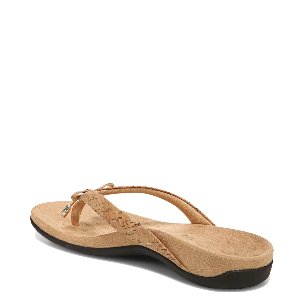 Vionic Women's Bella II Toe Post Flip Sandal in Gold Cork