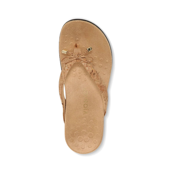 Vionic Women's Bella II Toe Post Flip Sandal (Gold Cork)