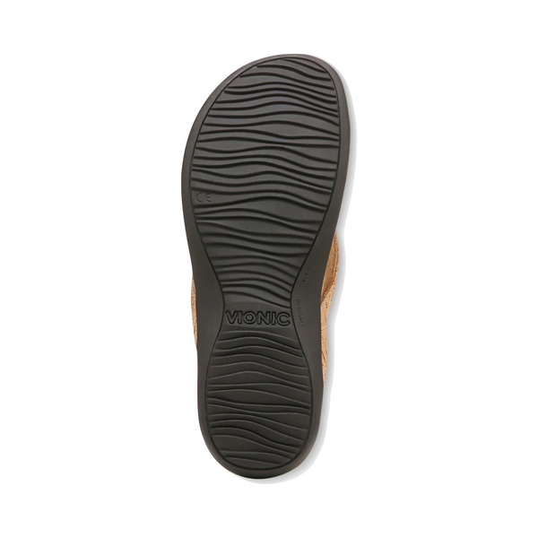 Vionic Women's Bella II Toe Post Flip Sandal (Gold Cork)