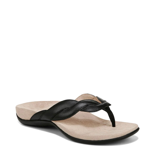 Toe view of Vionic Bella Braid Toe Thong Flip Sandal for women.