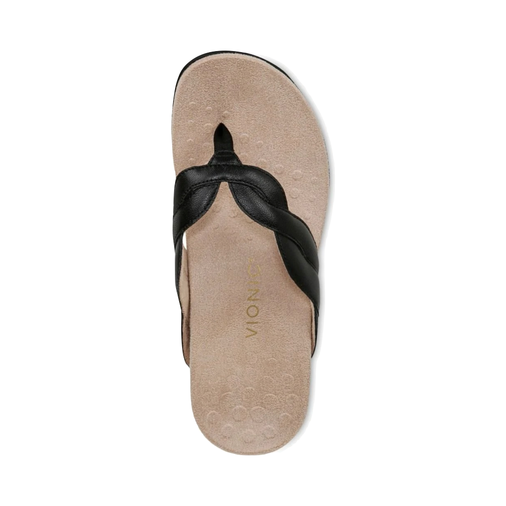 Top-down view of Vionic Bella Braid Toe Thong Flip Sandal for women.
