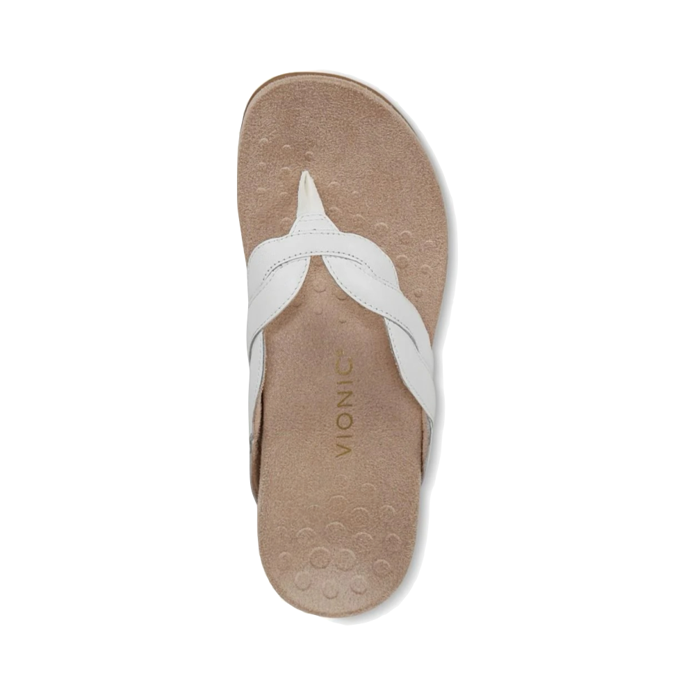 Top-down view of Vionic Bella Braid Toe Thong Flip Sandal for women.