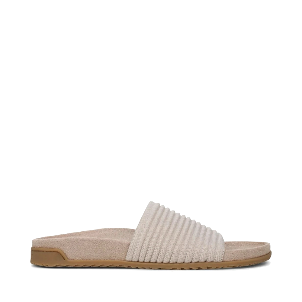 Side (right) view of Vionic Evie Knit Slide Flip Sandal for women.