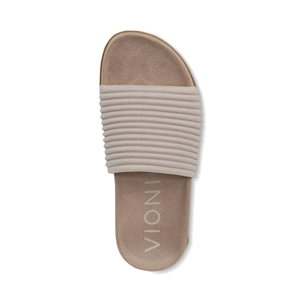 Top-down view of Vionic Evie Knit Slide Flip Sandal for women.