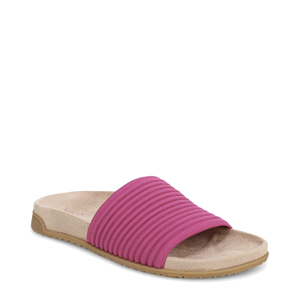 Toe view of Vionic Evie Knit Slide Flip Sandal for women.