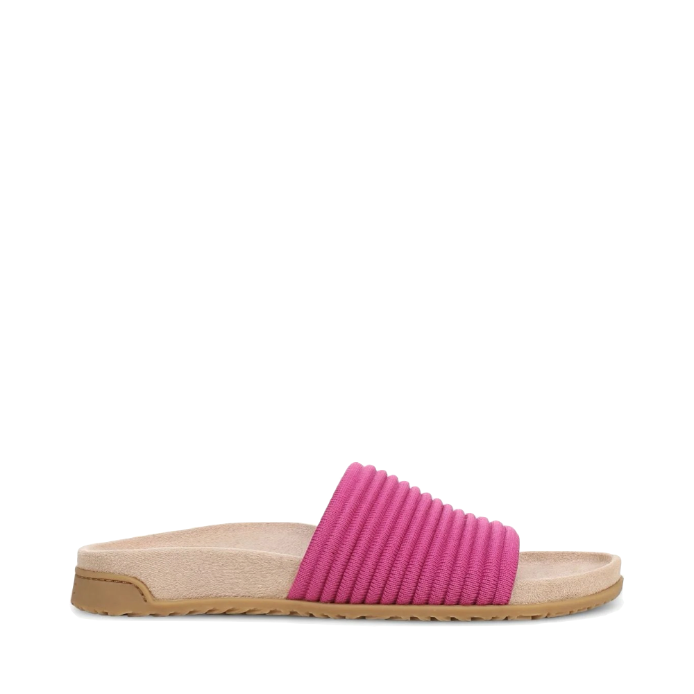 Side (right) view of Vionic Evie Knit Slide Flip Sandal for women.