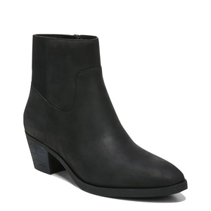 Vionic Women's Shantelle Waterproof Nubuck Side Zip Heeled Ankle Boot in Black