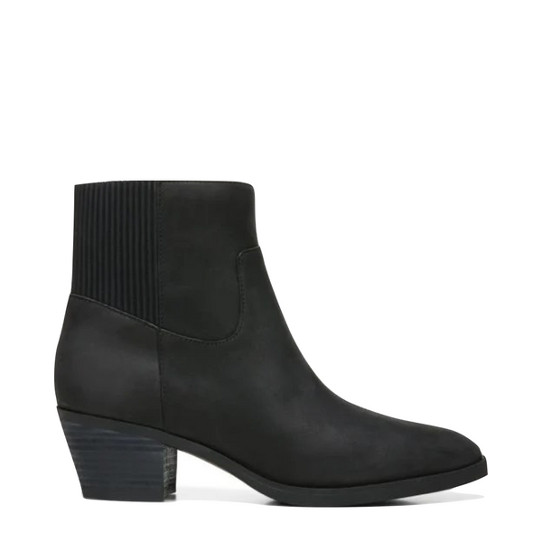 Vionic Women's Shantelle Waterproof Nubuck Side Zip Heeled Ankle Boot in Black