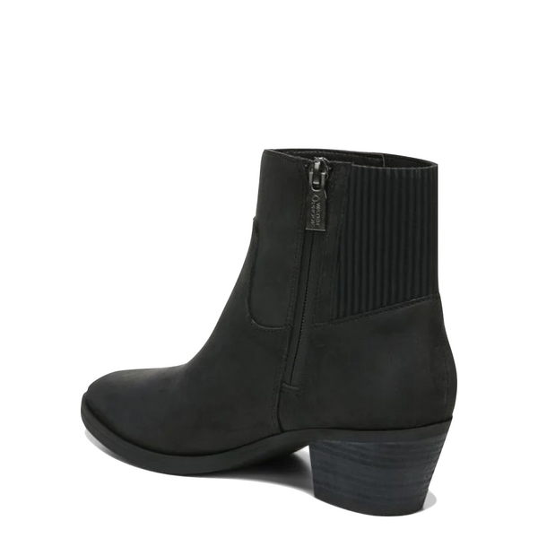 Vionic Women's Shantelle Waterproof Nubuck Side Zip Heeled Ankle Boot in Black