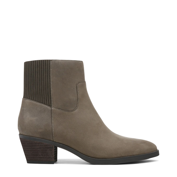 Vionic Women's Shantelle Waterproof Nubuck Side Zip Heeled Ankle Boot in Stone