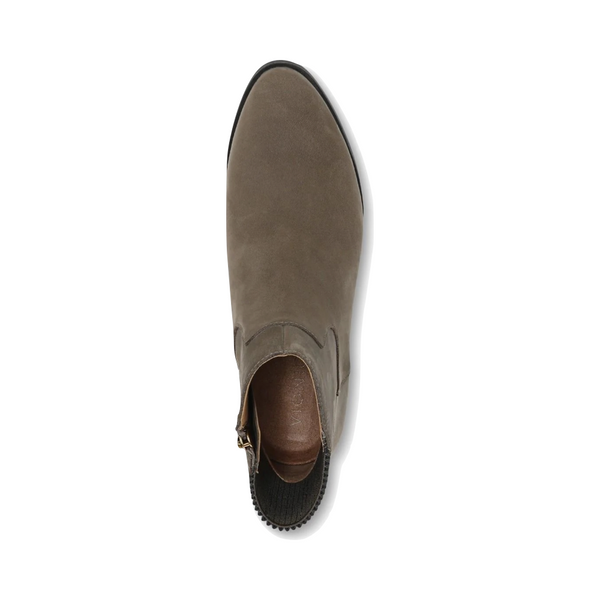 Vionic Women's Shantelle Waterproof Nubuck Side Zip Heeled Ankle Boot in Stone