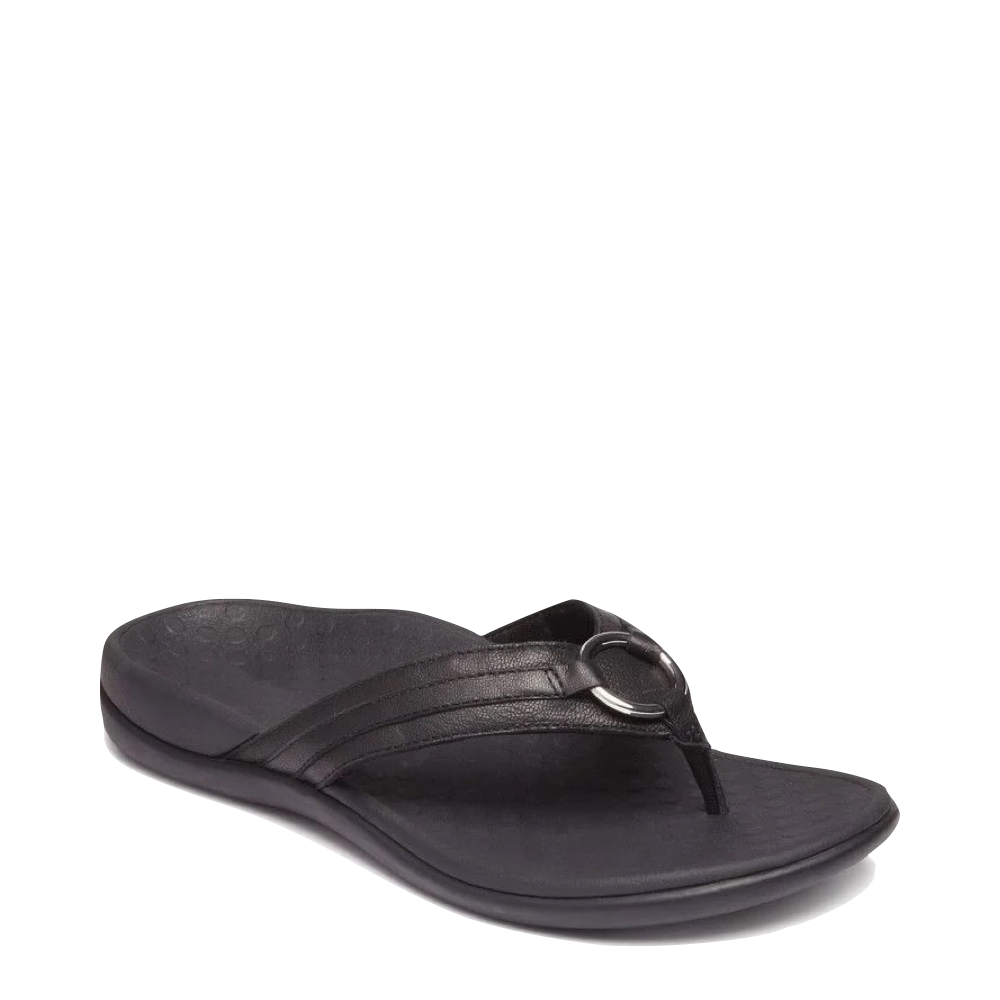 Vionic Women's Tide Aloe Toe Post Sandal in Black