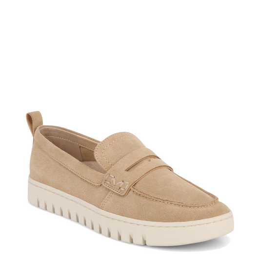 Mudguard and Toe view of Vionic Uptown Slip On Suede Loafer for women.