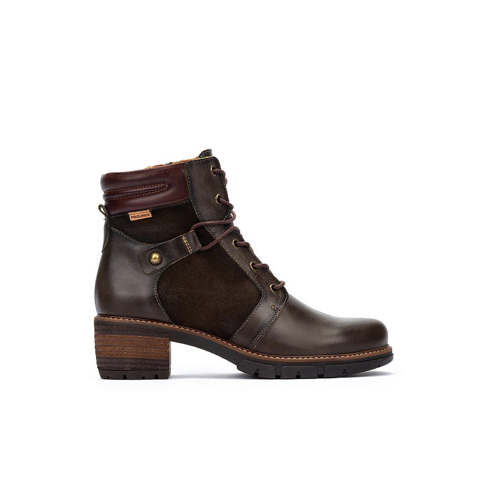 Pikolinos Women's San Sebastia Lace Heeled Boot in Forest