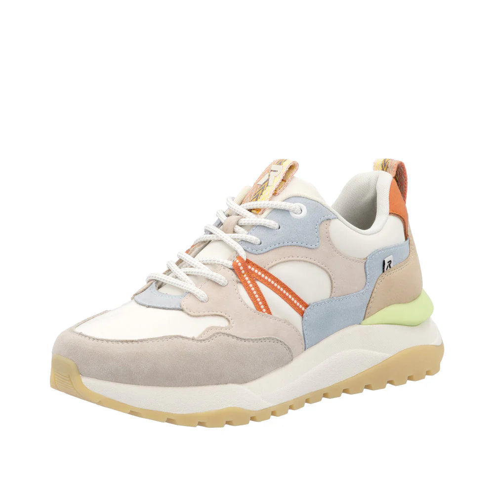 Rieker Women's Akilah 01 Sneaker in Iceberg/Dirty White/Light Rose