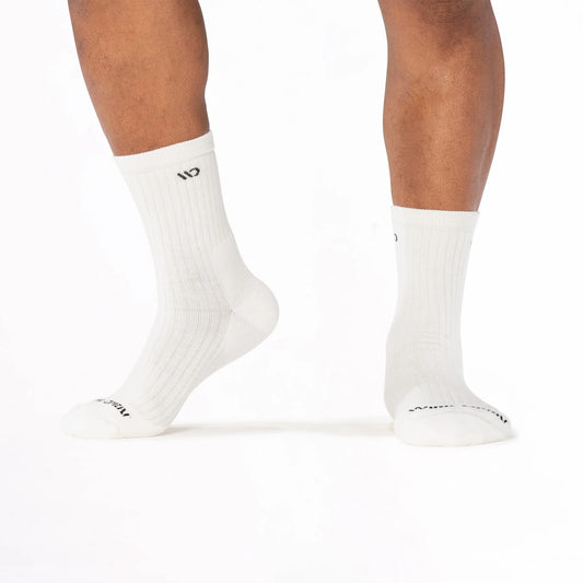 Wide Open by Darn Tough Men's Solid Cushioned Micro Crew Socks in White