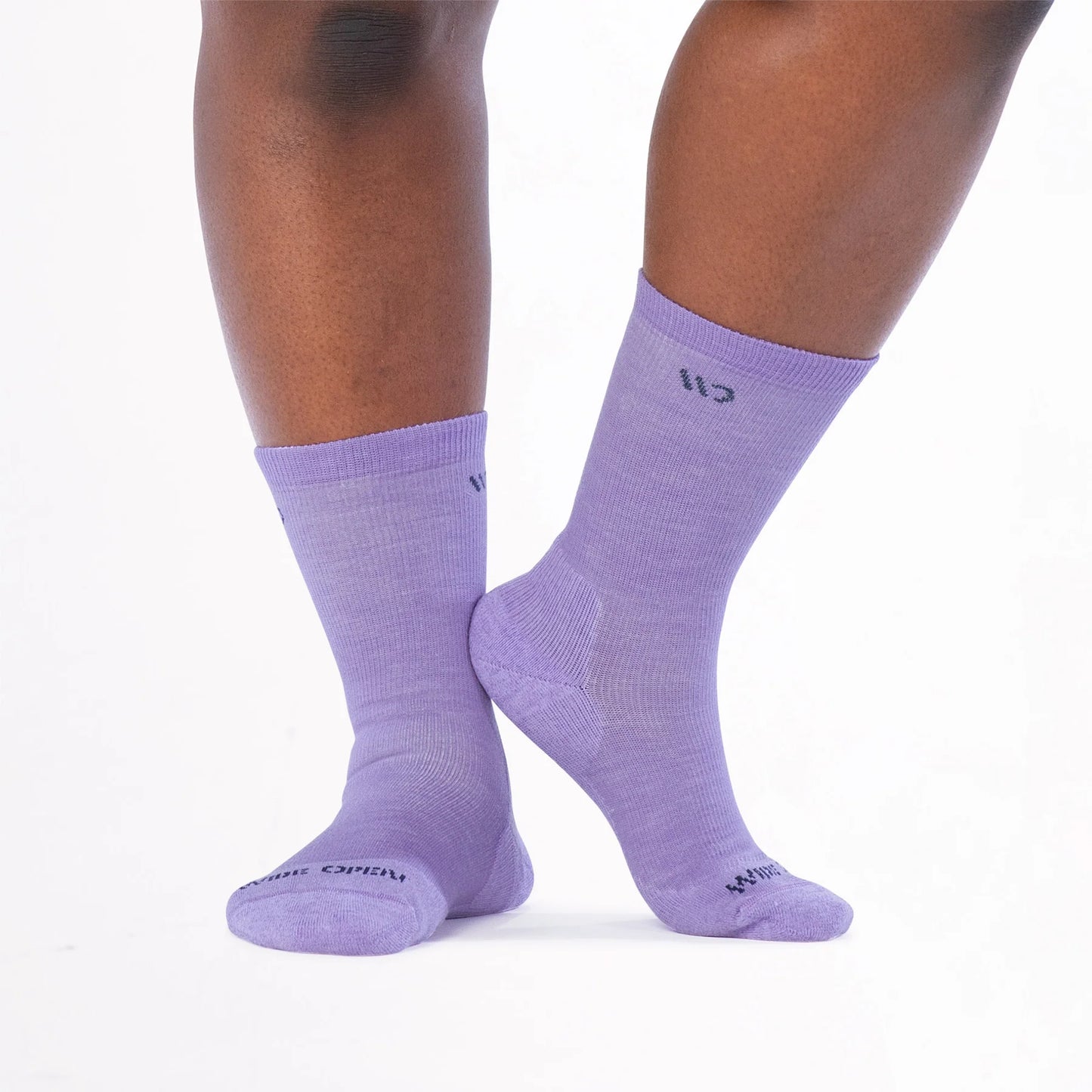 Wide Open by Darn Tough Women's Solid Cushioned Crew Socks in Lavender