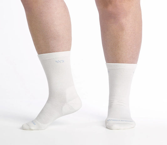 Wide Open by Darn Tough Women's Solid Cushioned Crew Sock in White