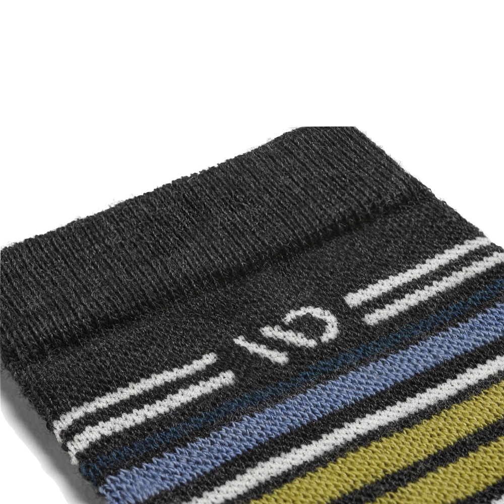 Detail view of Wide Open by Darn Tough Multi Stripe Cushion Micro Crew Sock for men.