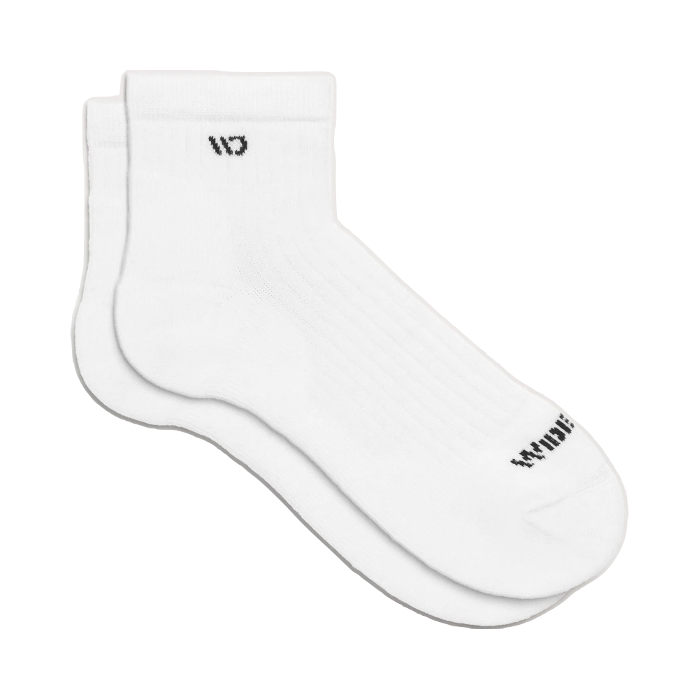 Side (right) view of Wide Open by Darn Tough Solid Cushioned Quarter Sock for men.
