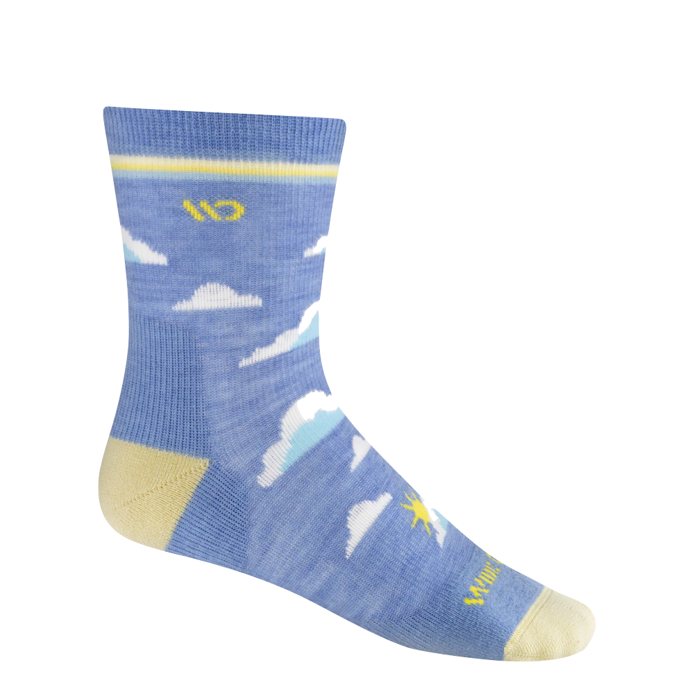 Side (right) view of Wide Open by Darn Tough Cloud Hopper Cushioned Micro Crew Sock for women.