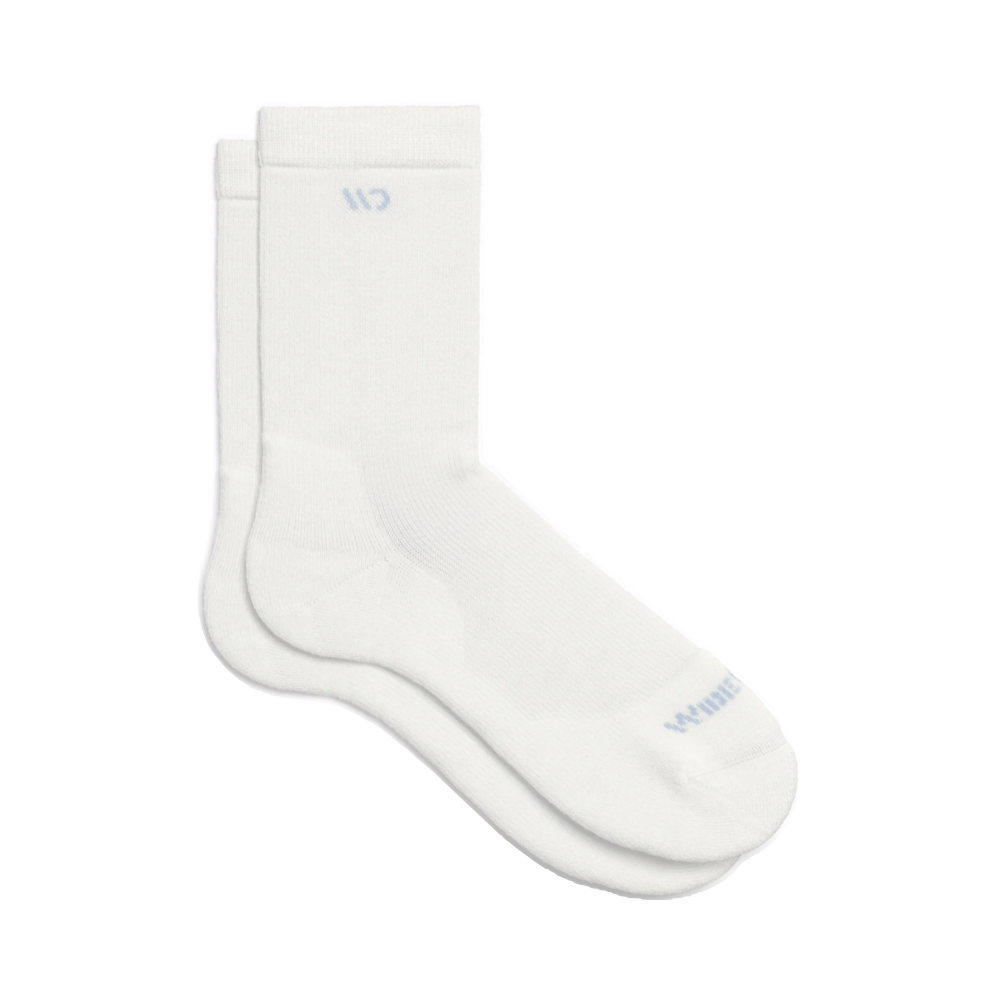 Side (right) view of Wide Open by Darn Tough Solid Cushioned Crew Sock for women.