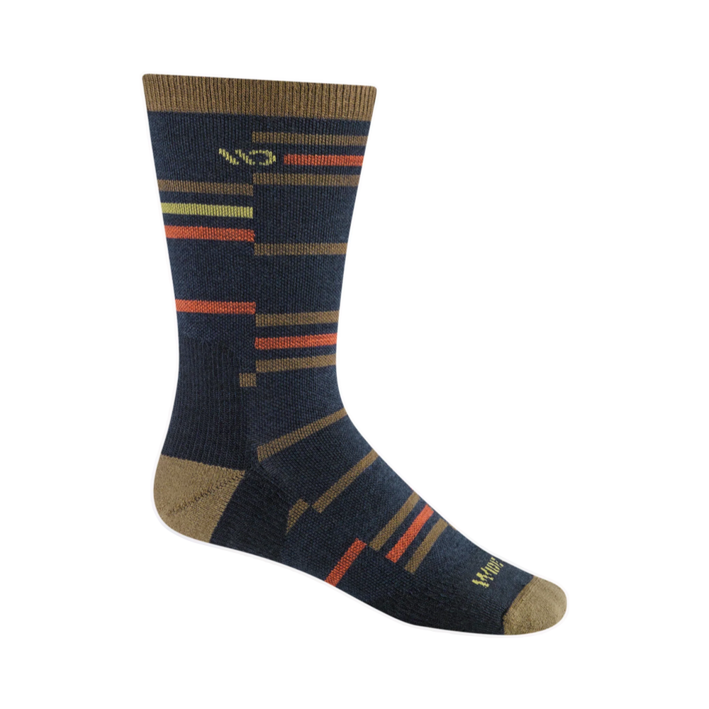 Side (right) view of Wide Open by Darn Tough Crossroad Cushioned Crew Socks for men.