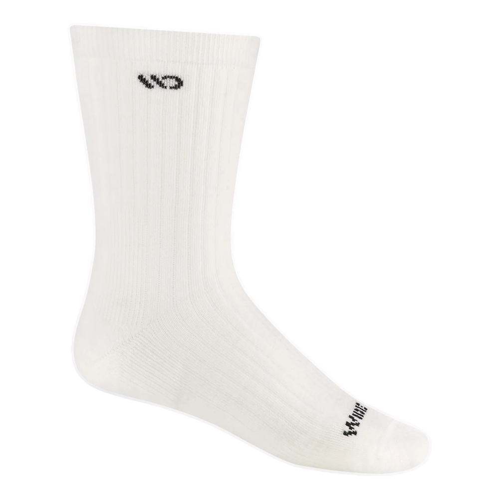 Side (right) view of Wide Open by Darn Tough Solid Cushioned Micro Crew Socks for men.