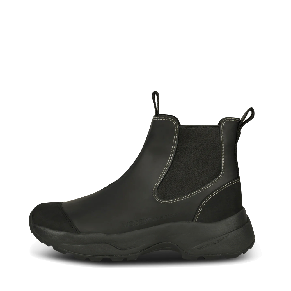 Side (left) view of Woden Siri Waterproof Pull On Boot for women.