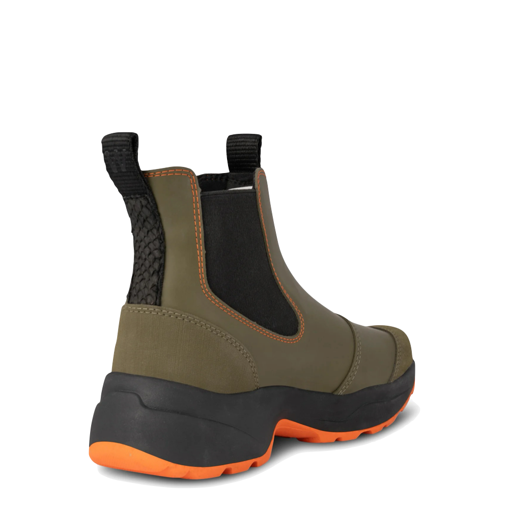 Heel view of Woden Siri Waterproof Pull On Boot for women.