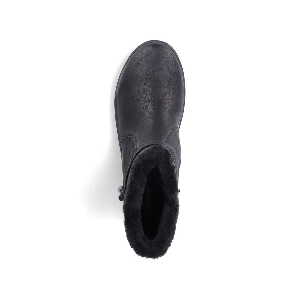Rieker Women's Berta 70 Side Zip Waterproof Boot in Black