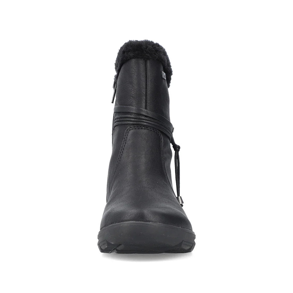 Rieker Women's Berta 70 Side Zip Waterproof Boot in Black