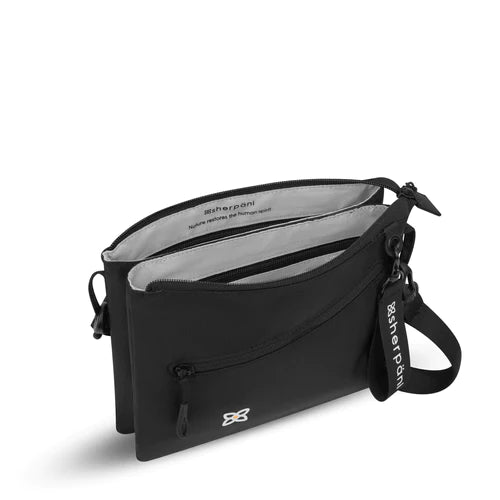 Sherpani Zoom Dual Pouch Crossbody Bag in Raven Black