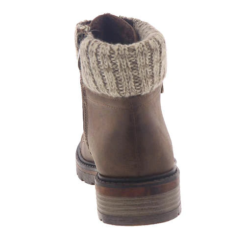 Wanderlust Women's Amy Knit Cuff Waterproof Lace Boot in Tan