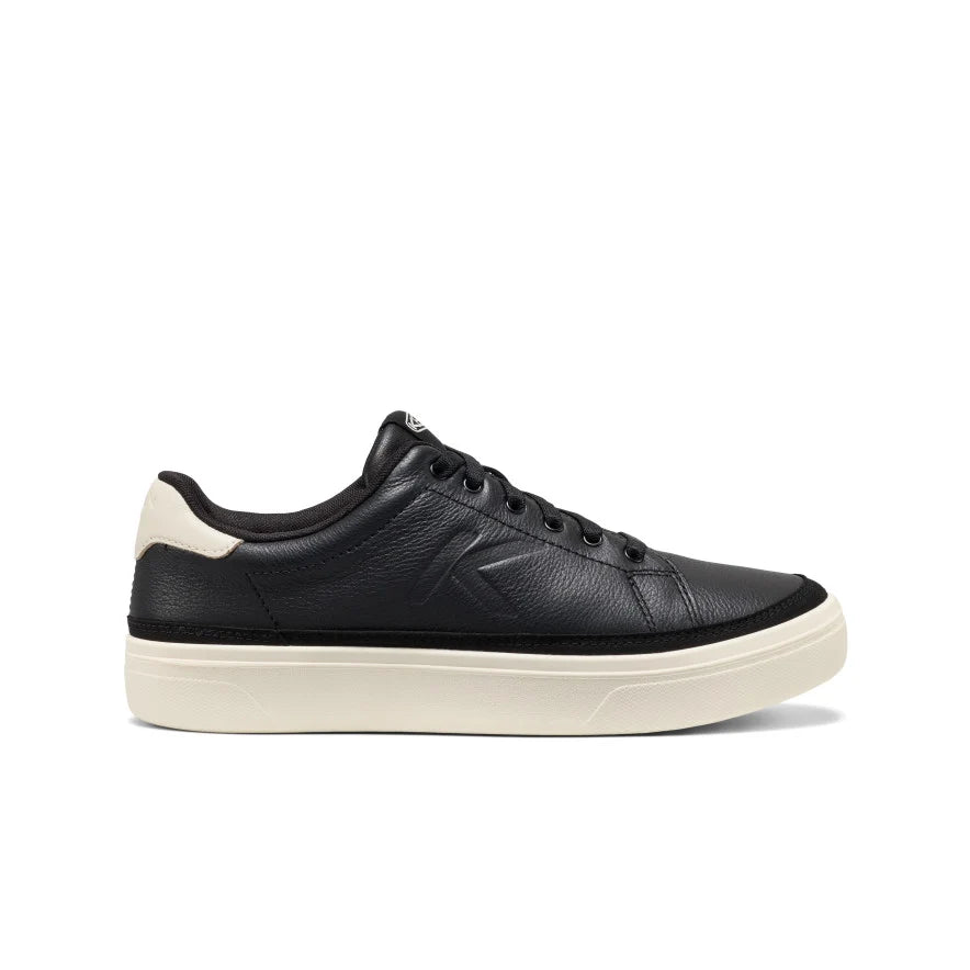 KEEN Men's KM1 Leather Court Sneaker in Black/Birch