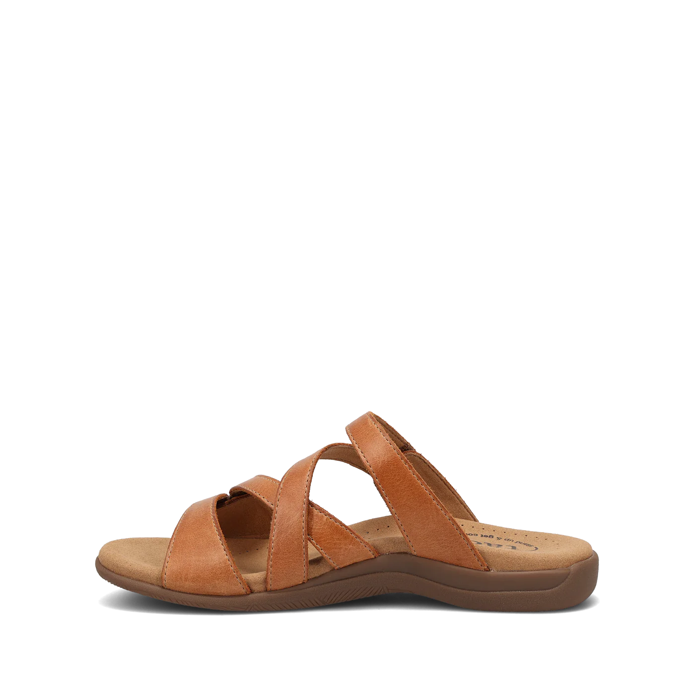 Taos Women's Double U Adjustable Strap Slide Sandal in Caramel