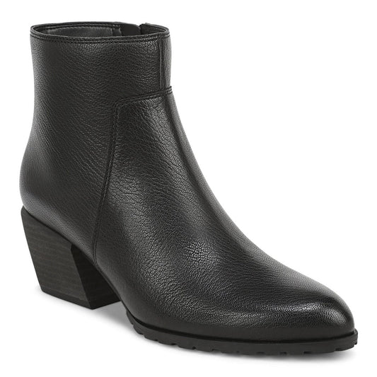 Vionic Women's Bianca Side Zip Heeled Ankle Boot in Black