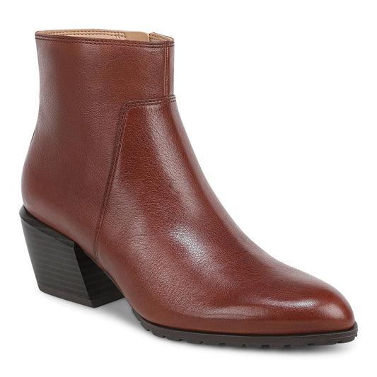 Vionic Women's Bianca Side Zip Heeled Ankle Boot in Baked Clay