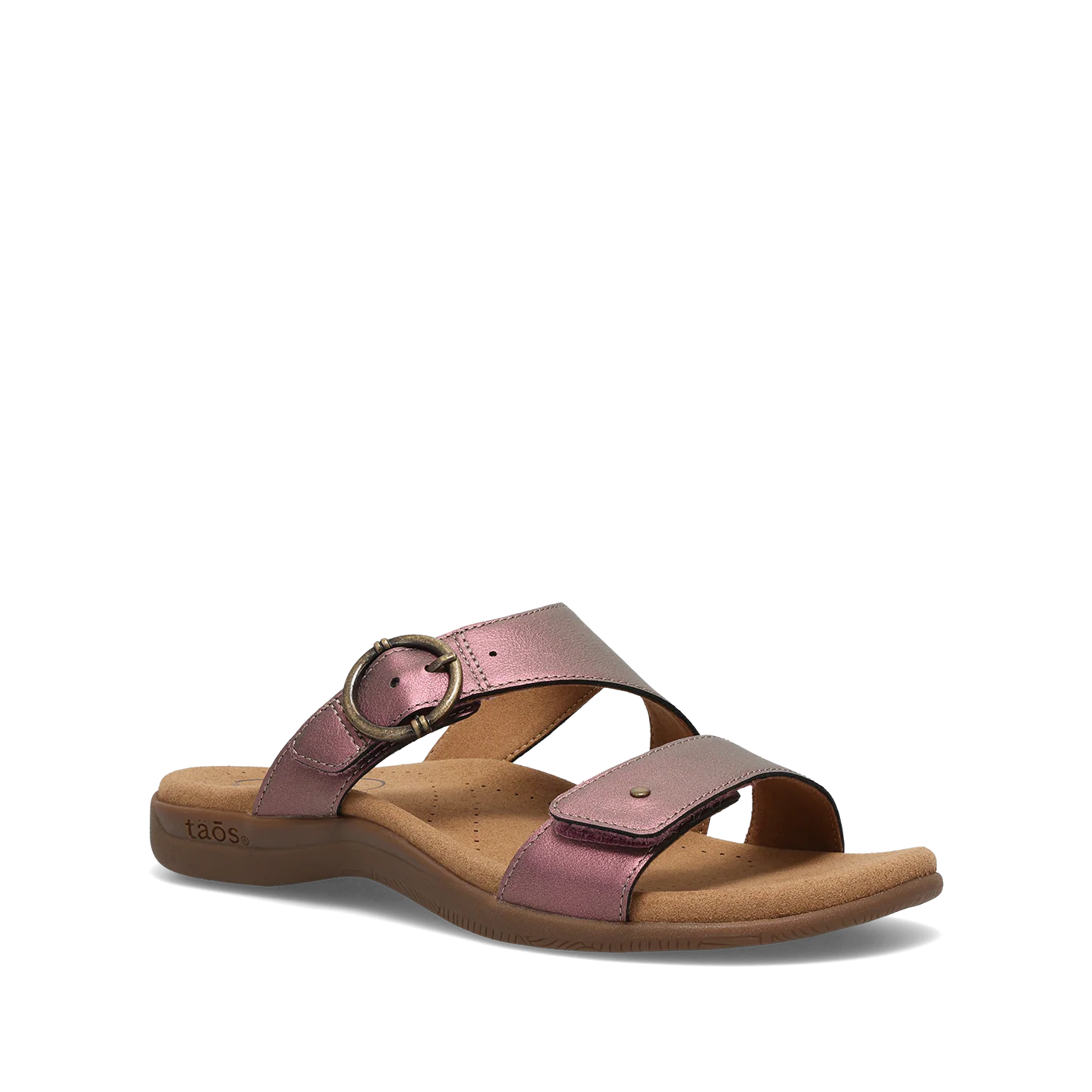 Taos Women's Westside Slip On Slide Sandal in Violet Metallic