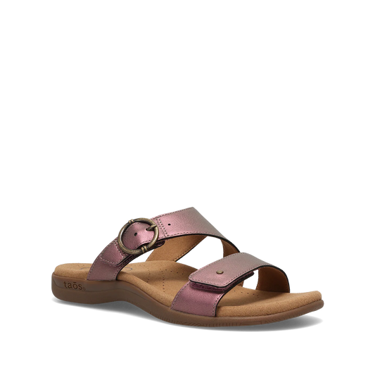 Taos Women's Westside Slip On Slide Sandal in Violet Metallic