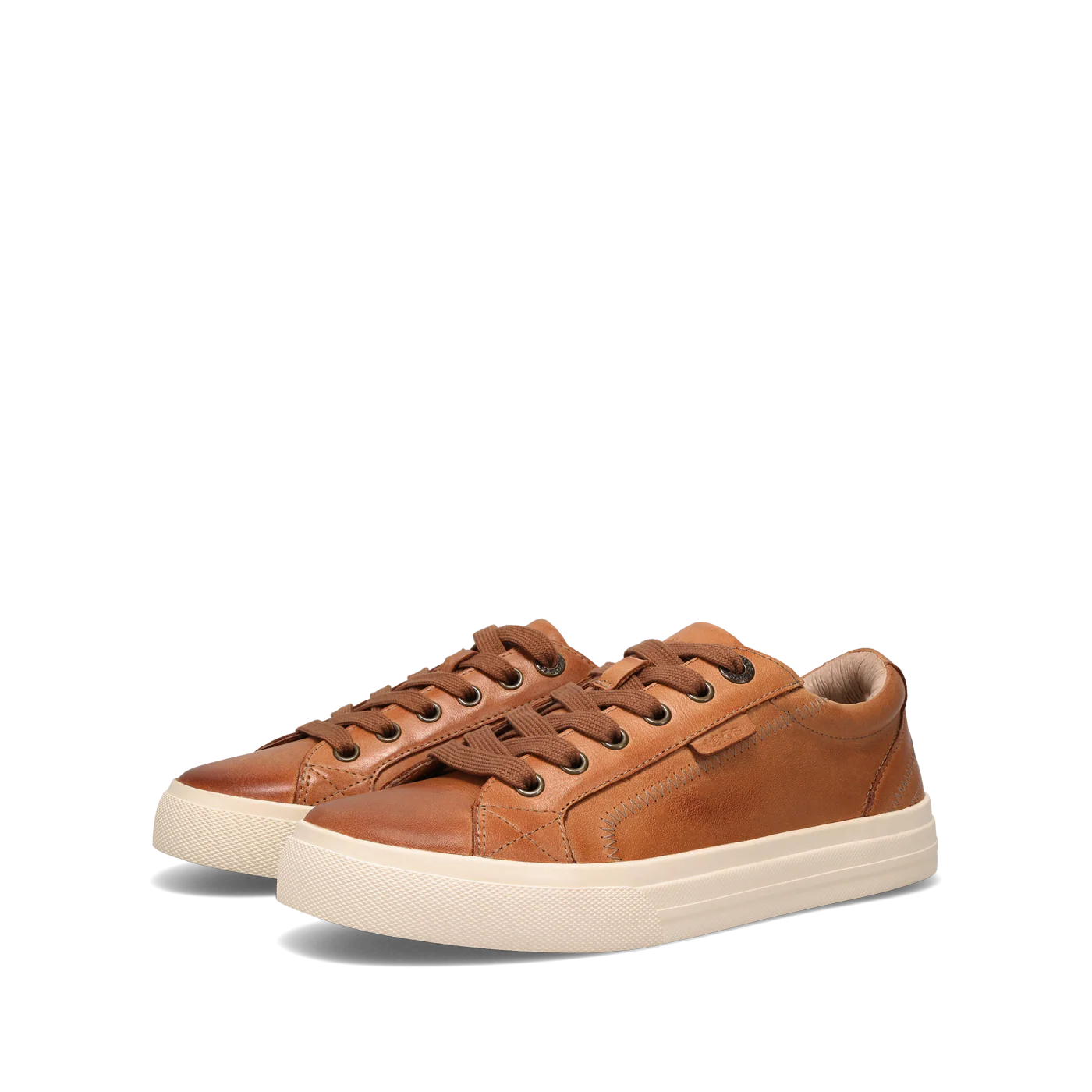 Taos Women's Plim Soul Lux Leather Sneaker in Caramel