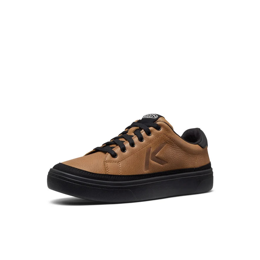 KEEN Men's KM1 Leather Court Sneaker in Bison/Black