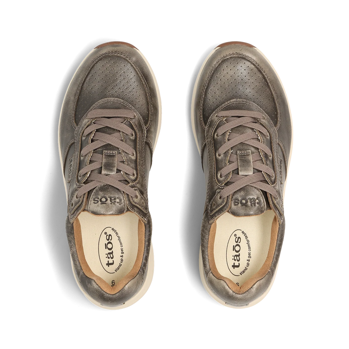 Taos Women's Delta Leather Lace Sneaker in Olive Fatigue