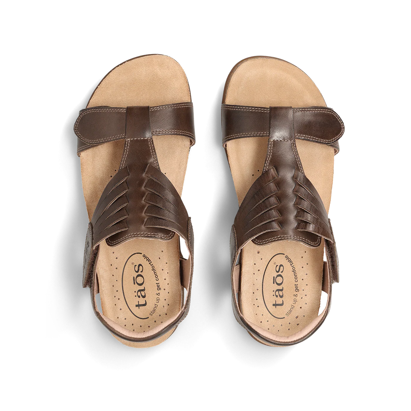 Taos Women's Wonderful Woven Leather Sandal in Mocha