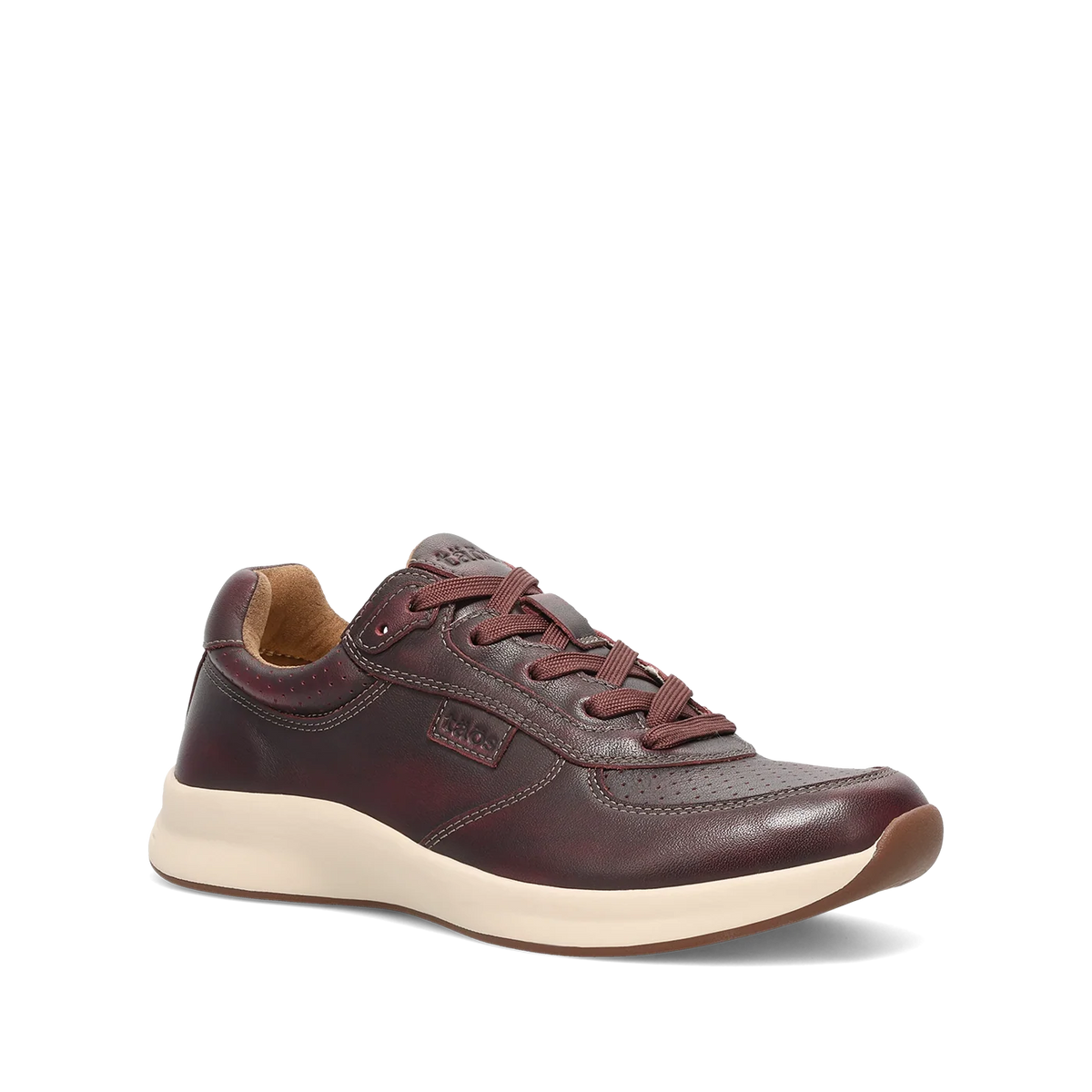 Taos Women's Delta Leather Lace Sneaker in Merlot